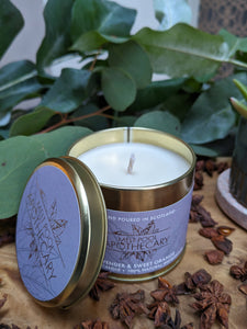 Large Gold Tin Candle - Lavender & Sweet Orange
