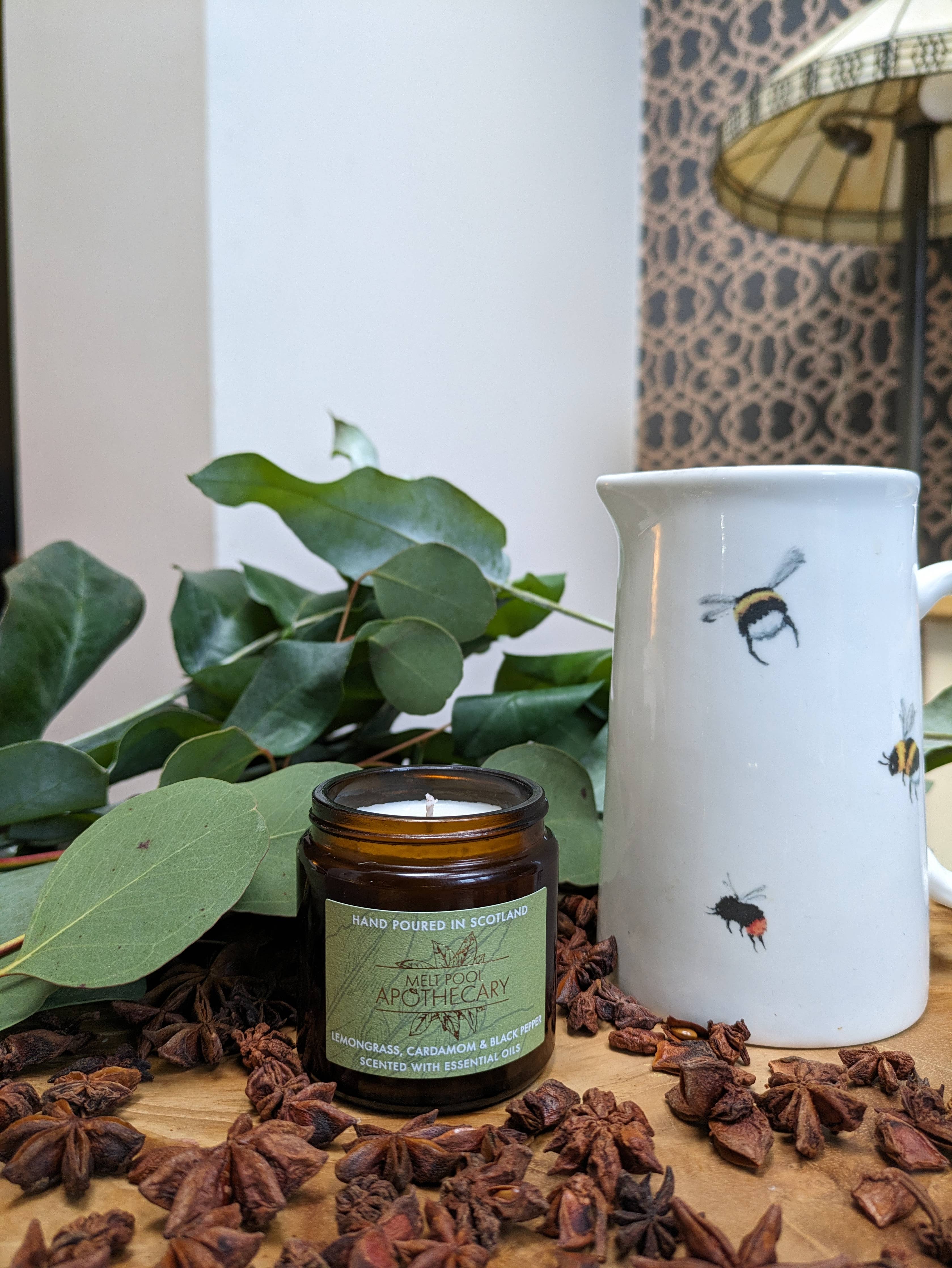 Small Amber Jar Candle - Lemongrass, Cardamom & Black Pepper
