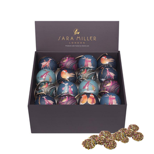 Sara Miller Christmas - Tin Baubles 6 Asst (32) With Jazzies