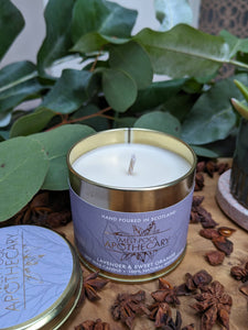 Large Gold Tin Candle - Lavender & Sweet Orange