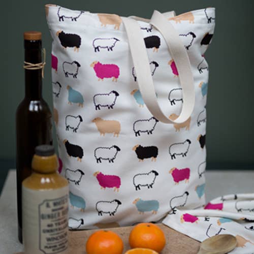 Woolly Ewe Tote Bag - Born and Bred in Scotland