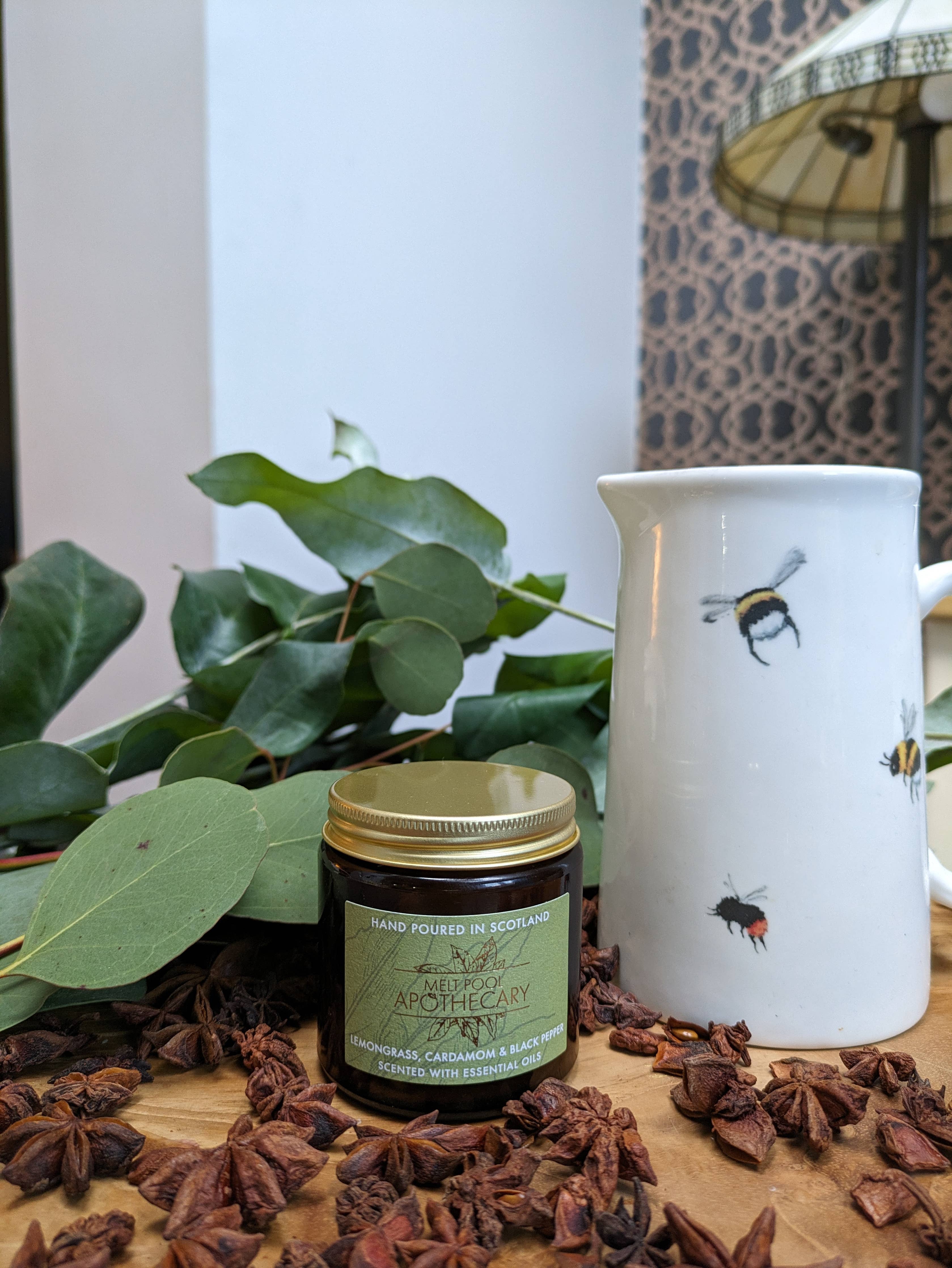 Small Amber Jar Candle - Lemongrass, Cardamom & Black Pepper