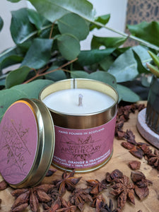 Large Gold Tin Candle - Grapefruit, Orange & Frankincense