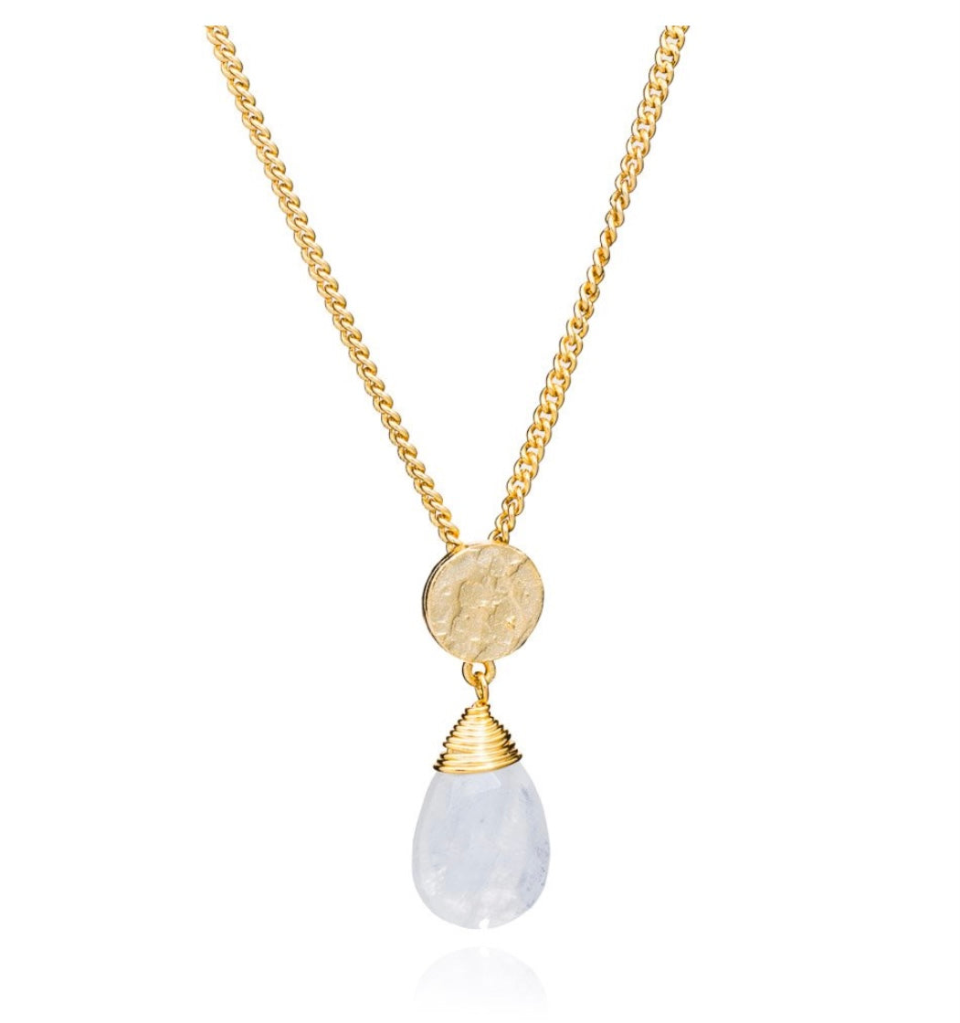 Classic Athena Gemstone Necklace - Gold