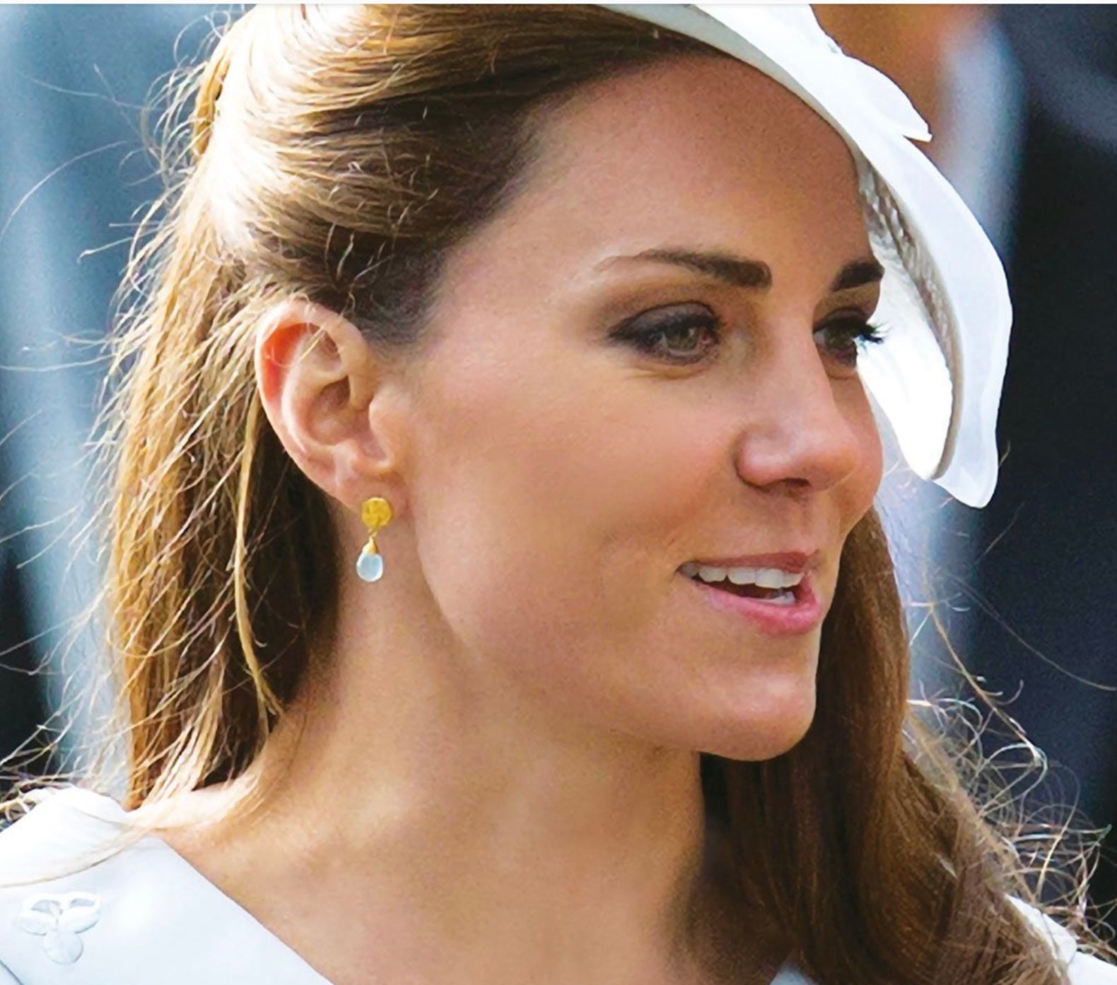 Classic Athena Gemstone Drop Earrings Large - Gold